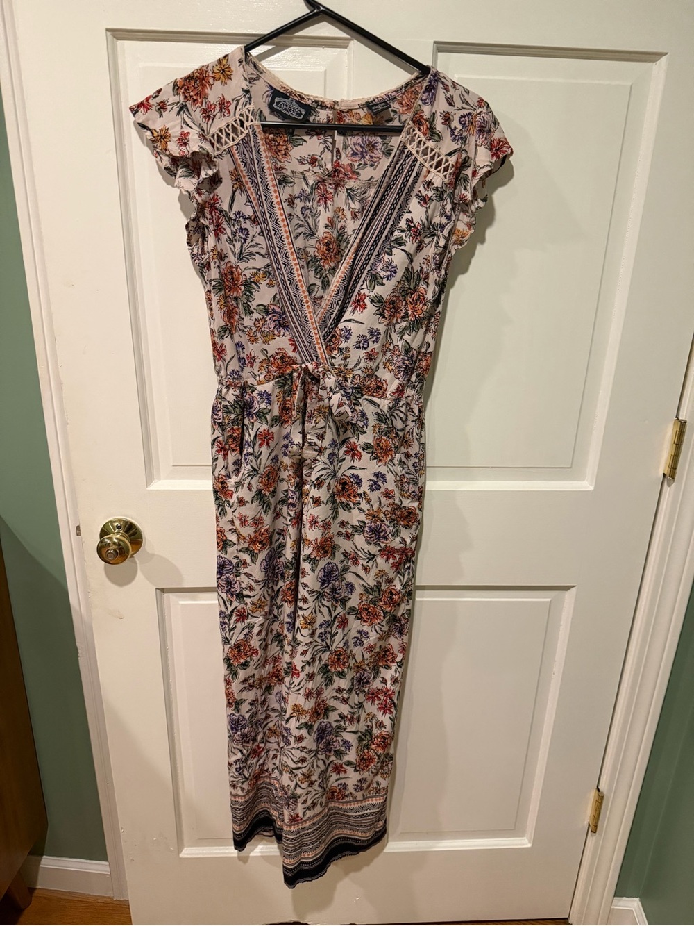 Angie Cream Floral Sleeveless Romper